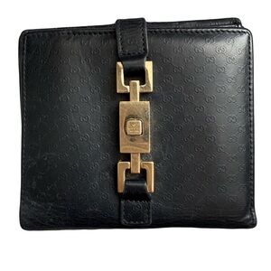 Gucci Jackie GG Bi-fold Compact Leather Wallet Vintage